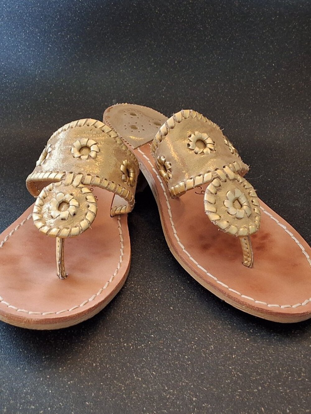 Jack Rogers Gold Flat Sandal - Size 7